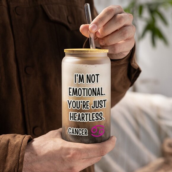 Funny Cancer Tumbler, Zodiac Sign Gift for June July Birthday, Horoscope Cup - Picture 2 of 7